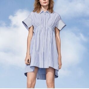 Victoria Beckham for Target Women’s L Striped Shirt Dress Dropped Waist Beachy